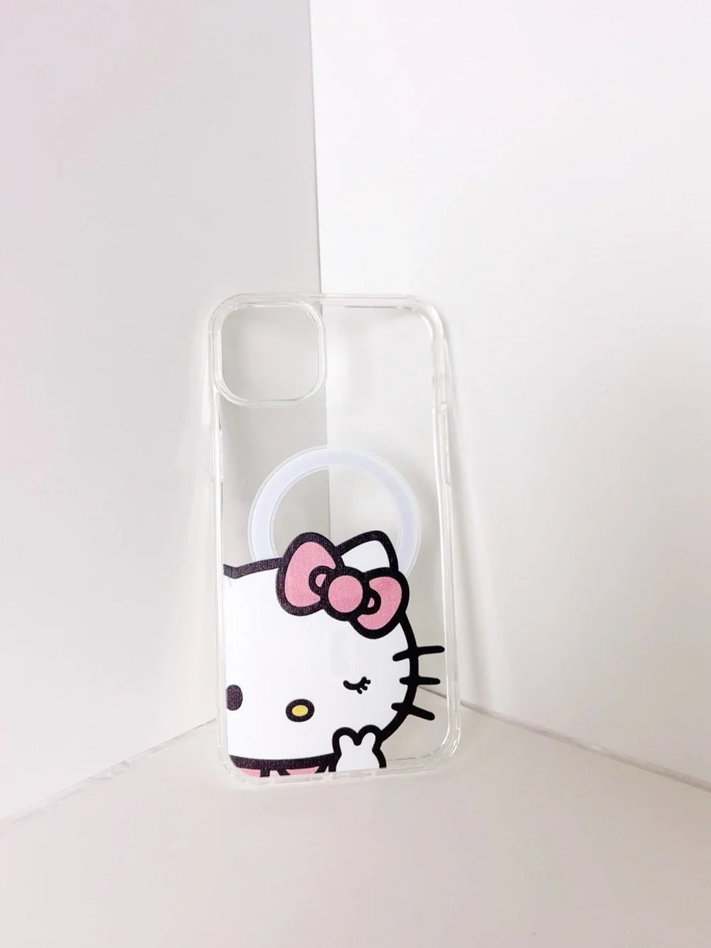 NWT Sanrio Hello Kitty Cartoon With Clear White Magsafe Case iPhone 15 plus
